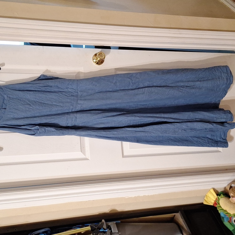 Boden Halterneck Linen Midi Dress Riviera Blue Size US 6 NWOT